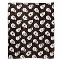 Midnight Shadows Skull Plush Throw Blanket, 50x60