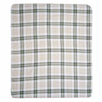 Green Plaid Plush & Reversible Sherpa Throw Blanket, 50x60