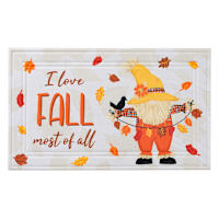 Homespun Harvest Scarecrow Gnome Fall Selma Doormat, 18x30
