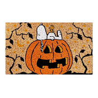 Snoopy Jack-'o-Lantern Coir Mat, 18x30