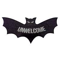 Midnight Shadows Unwelcome Shaped Bat Coir Mat, 22x47