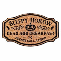 Sleepy Hollow Dead & Breakfast Shaped Coir Mat, 18x30