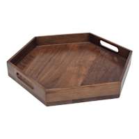 Large Hexagon Acacia Tray, 17x15
