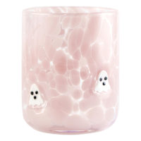 Pink Confetti White Ghost Icon Glass, 17.25oz