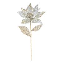 Metallic Poinsettia Stem, 24"