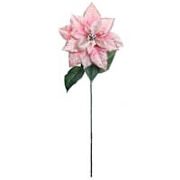 Glitter & Metallic Velvet Poinsettia Stem, 28"