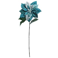 Glitter/Metallic/Velvet Poinsettia Stem, 28"