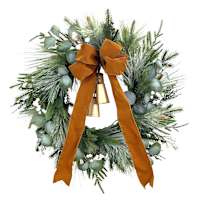 Green Bell & Needle Pine Wreath, 24"