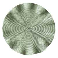 Loden Green Victorian Ruffled Placemat, 15"