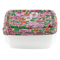 20-Piece Flowers Rectangle Food Storage Set