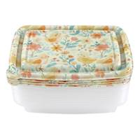 20-Piece Baby Chick Floral Rectangle Food Storage Set