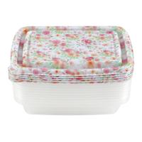 20-Piece Roses Rectangle Food Storage Set