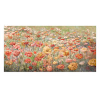 Orange Floral Canvas Wall Art, 40x20