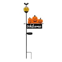 Happy Haunting Solar Lit Welcome Yardstake, 35"