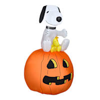 Snoopy & Woodstock on Jack-O -Lantern Inflatable, 3.5'