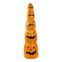 Happy Haunting Dual-Sided Jack-o'-Lantern Stack, 6.5'