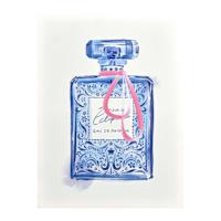 Blue Perfume Bottle Canvas Wall Art, 12x16