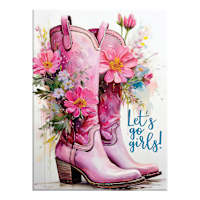 Let's Go Girls Boots Canvas Wall Art, 16x12