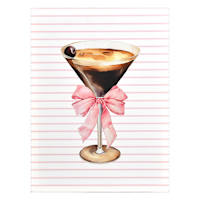 Espresso Martini with a Pink Bow Canvas Wall Art, 12x16