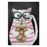 Cat Latte Canvas Wall Art, 12x16