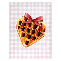 Heart Croissant with Bow Canvas Wall Art, 12x16