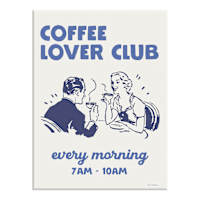 Coffee Lover Club Every Morning Canvas Wall Art, 16x12
