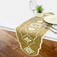Semi Beaded Jute Table Runner, 13x36