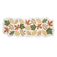 Homespun Harvest Multi Leaf Semi Beaded Table Runner