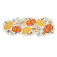 Homespun Harvest Multi Pumpkin Semi Beaded Table Runner