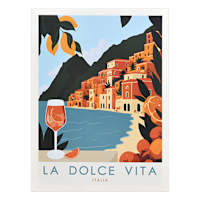 Vintage Italian Poster Canvas Wall Art, 12x16