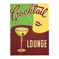 Vintage Cocktail Lounge Canvas Wall Art, 12x16