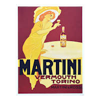 Vintage European Ad Canvas Wall Art, 12x16
