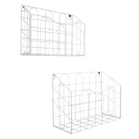 REAL SIMPLE Set of 2 Metal Wall Basket, White