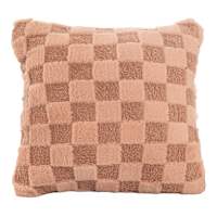 Clay Plush Check Throw Pillow, 18"