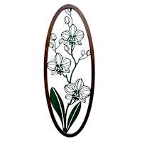 Framed Floral Long Oval Wall Art, 32x12
