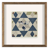 Quilted Gold & Floral Watercolor Focus Pattern Print Wall Art, 18"