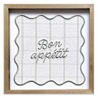 Framed Bon Appetit Print On Linen Wall Art, 12"