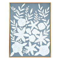 Framed Blue & White Canvas Wall Art, 31x41