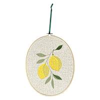 Embroidery Hoop Lemons Wall Art, 13x10