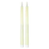 2-Pack Ivory LED Taper Candles, 11"