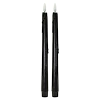 2-Pack Black LED Taper Candles, 11"