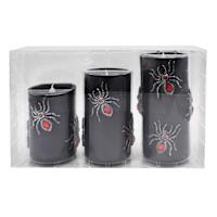 3-Pack Spider LED Pillar Candles