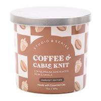 Coffee & Cable Knit Scented Jar Candle, 13oz