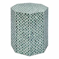 Found & Fable Floral Capiz Accent Table