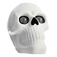 Hey Boo! Resin Skull Head with LCD Heart Shaped Moving Eyes White, 10"