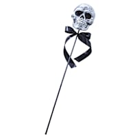 Halloween Silver Skull Pick, 21"