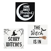 Spellbound Set of 3 Witch Signs, 3"