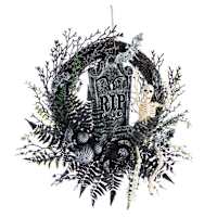 Skull Man Halloween Wreath, 24"