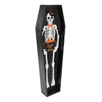 LED Skeleton in Coffin Leaner, 35.7"