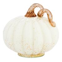White Glass Pumpkin, 4"